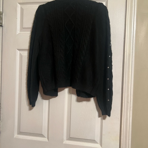 LOFT Black Cardigan with Embellishments - Picture 3 of 5